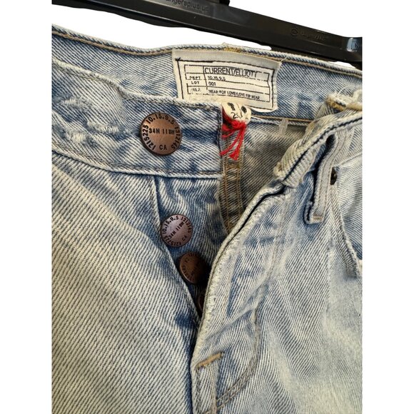 Current/Elliott Womens Distressed Jeans Size 23 Light Wash Mulholland Destroy St - Picture 9 of 9